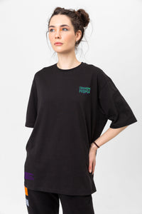Unlock - Siyah - Oversized T-shirt