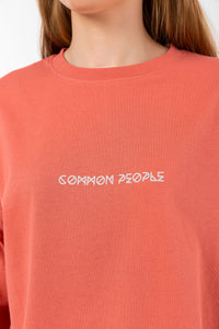 Logo Terracotta Oversize Crop T-shirt