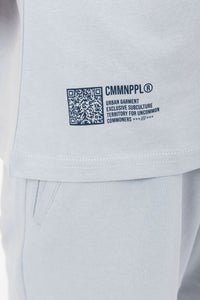 Logo Ice Gray Oversize Crop T-shirt