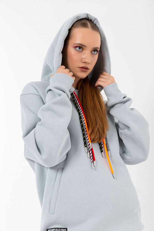 Multicord Oversize Hoodie Ice Gray