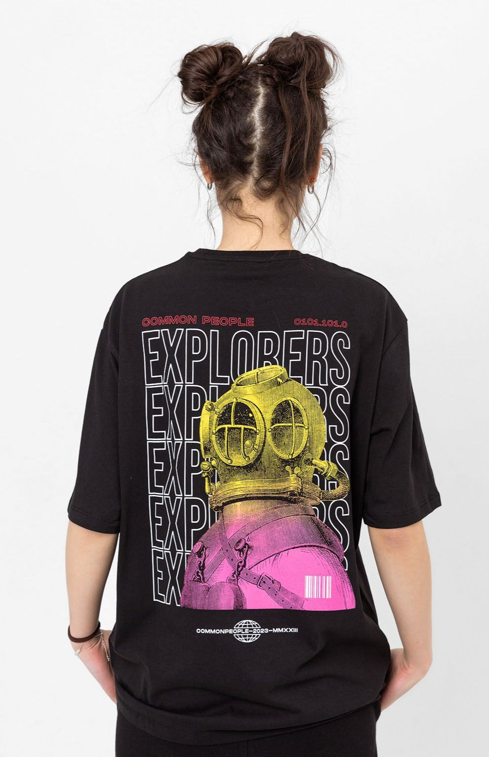 Explorers Siyah Oversize T-shirt