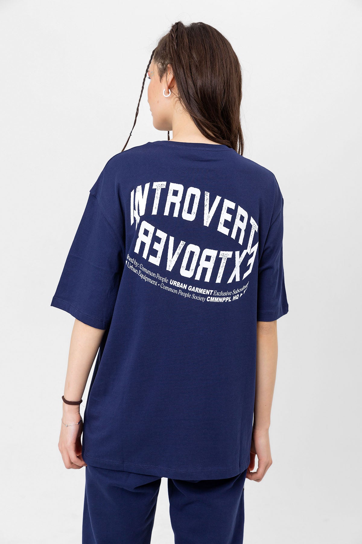 Extrovert Lacivert Oversize T-shirt