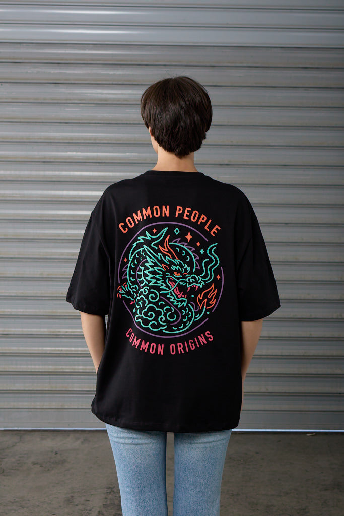 Neon Serpent - Black -  Oversized T-shirt