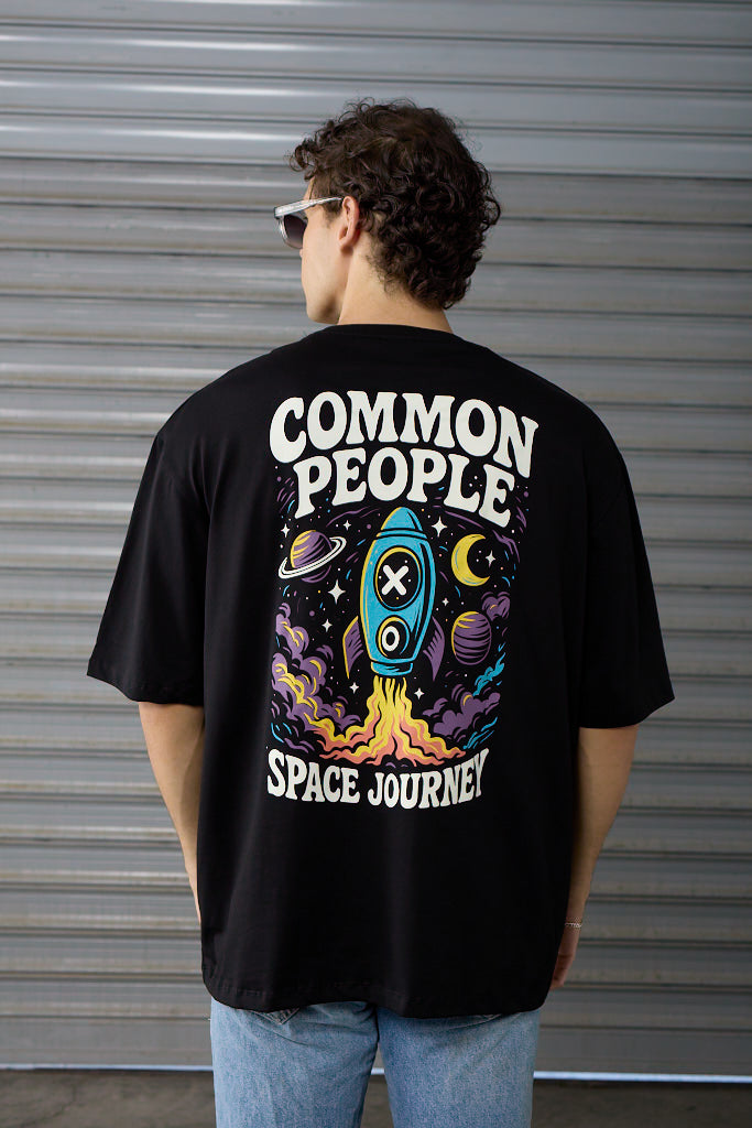 Space Journey - Black - Oversized T-shirt