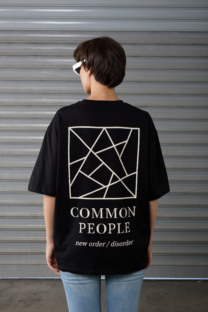 New Order - Black - Oversized T-shirt