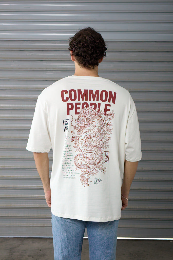 Dragon Sage - Off - White - Oversized T-shirt