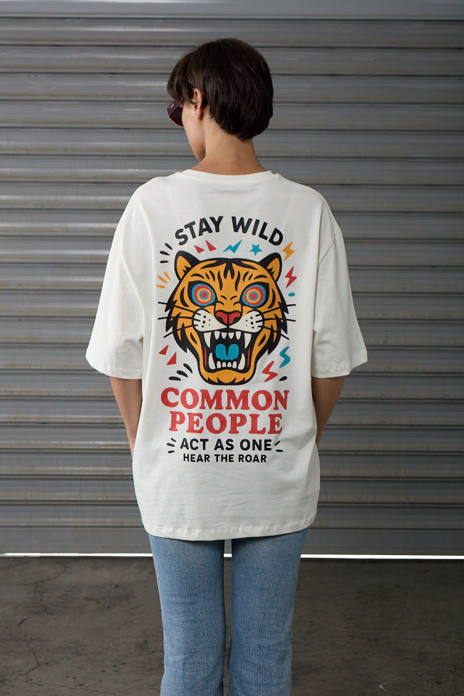 Stay Wild - Off - White - Oversized T-shirt