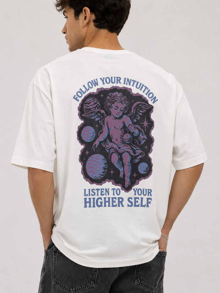Higher Self -  Off -  White -  Oversized T-shirt