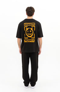 Emoji Face Siyah Oversize T-shirt