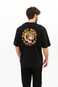 Rebel Tiger - Black - Oversized T-Shirt