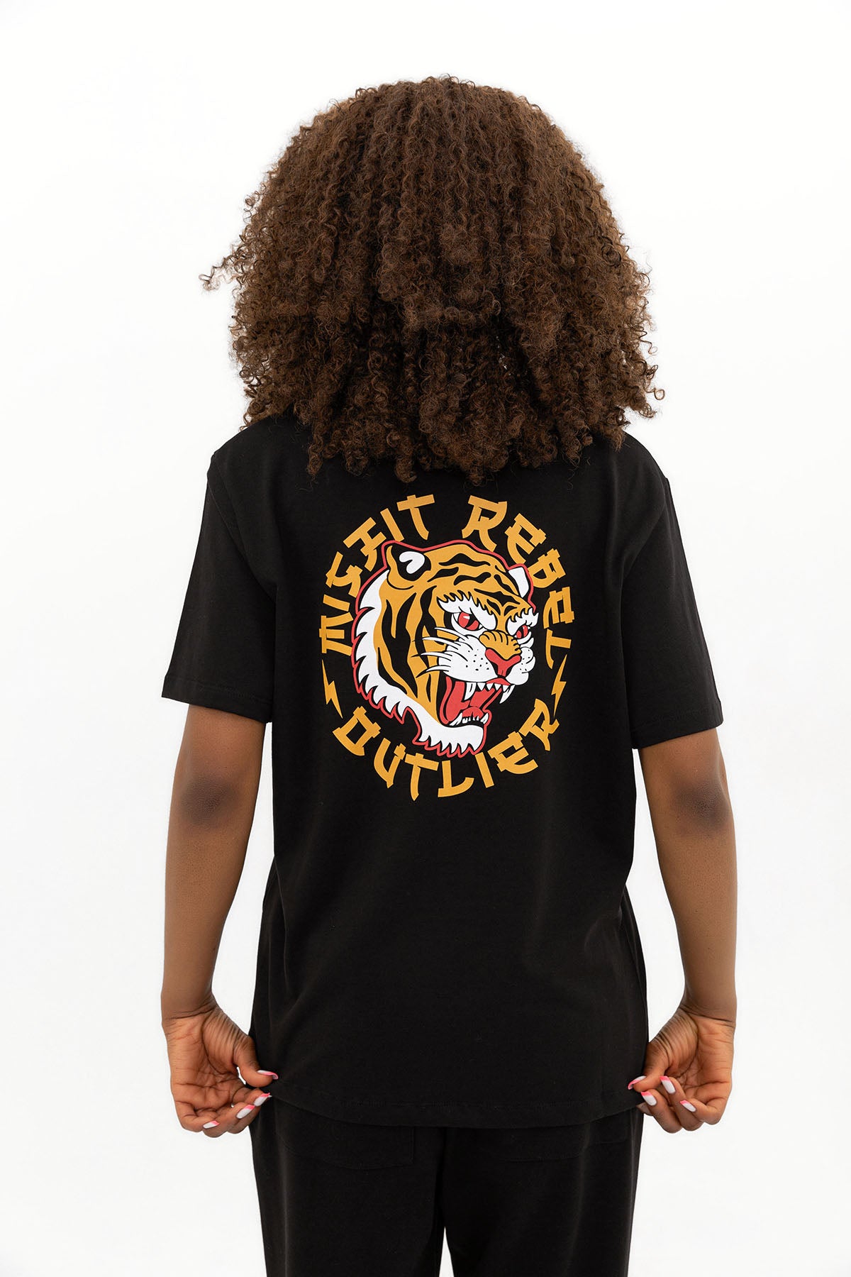 Rebel Tiger Siyah Oversize T-shirt