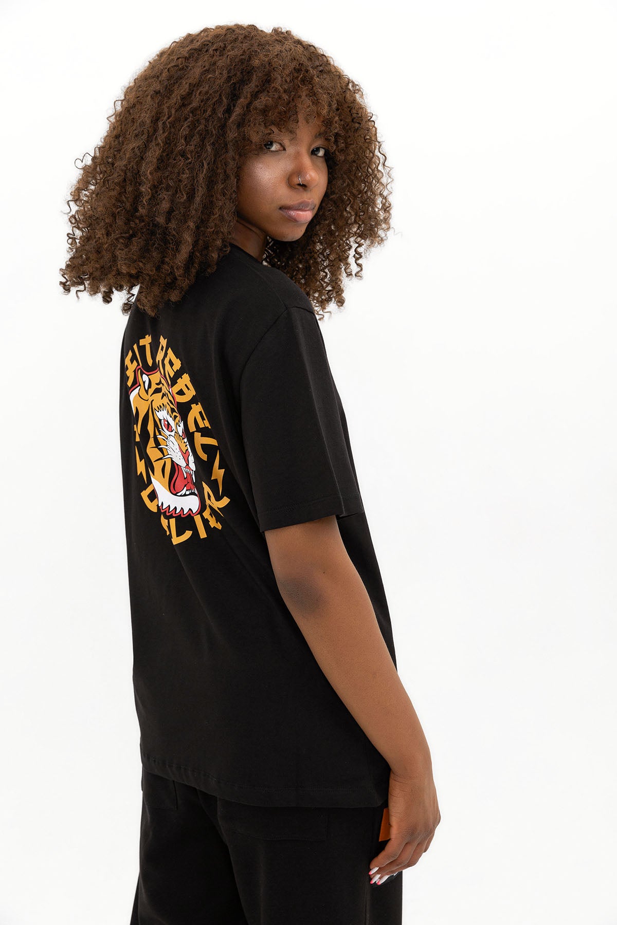Rebel Tiger Siyah Oversize T-shirt