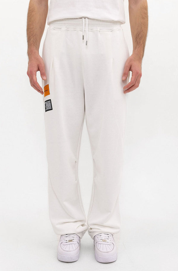 Loose Fit - Draped Sweatpants - White