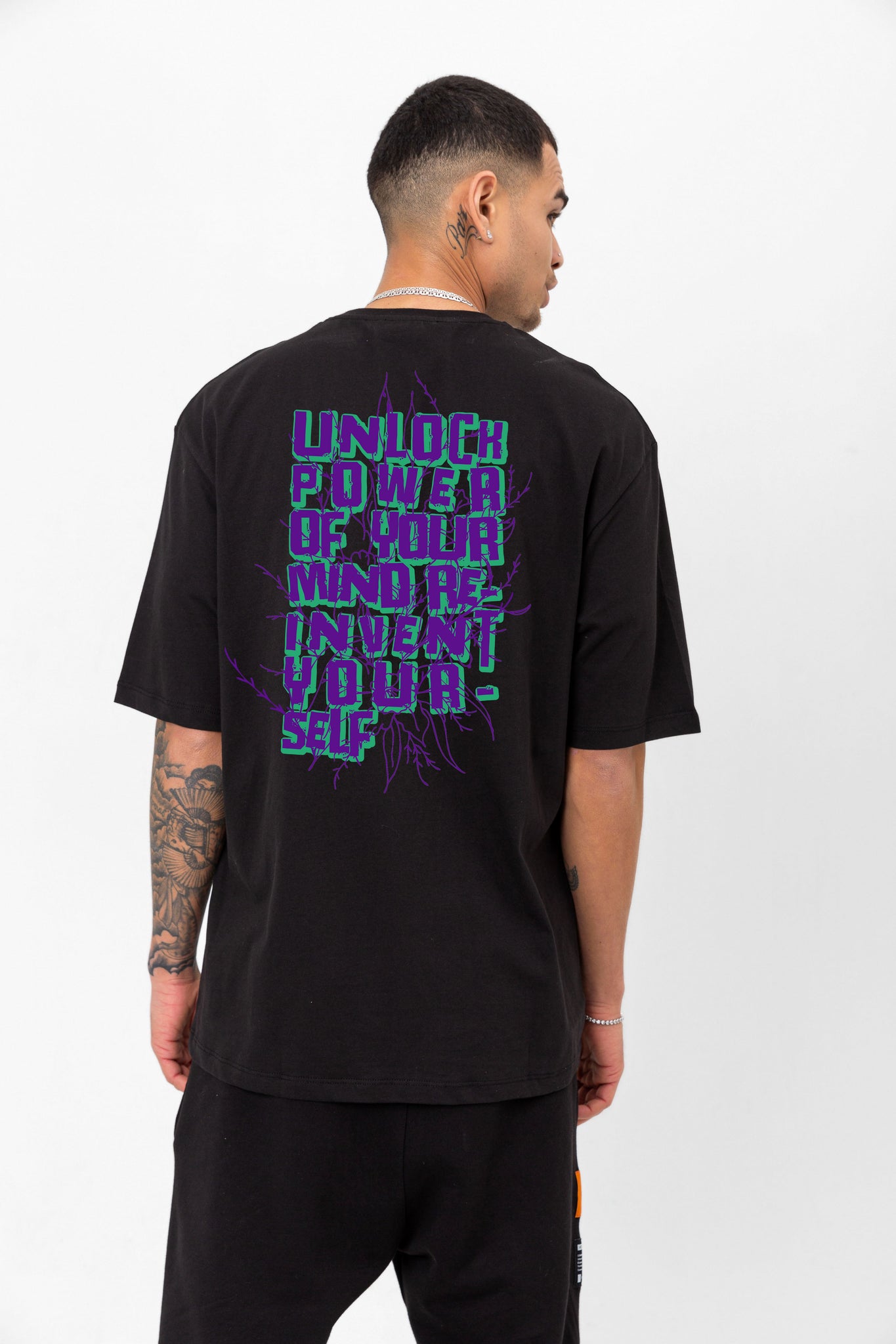 Unlock - Siyah - Oversized T-shirt