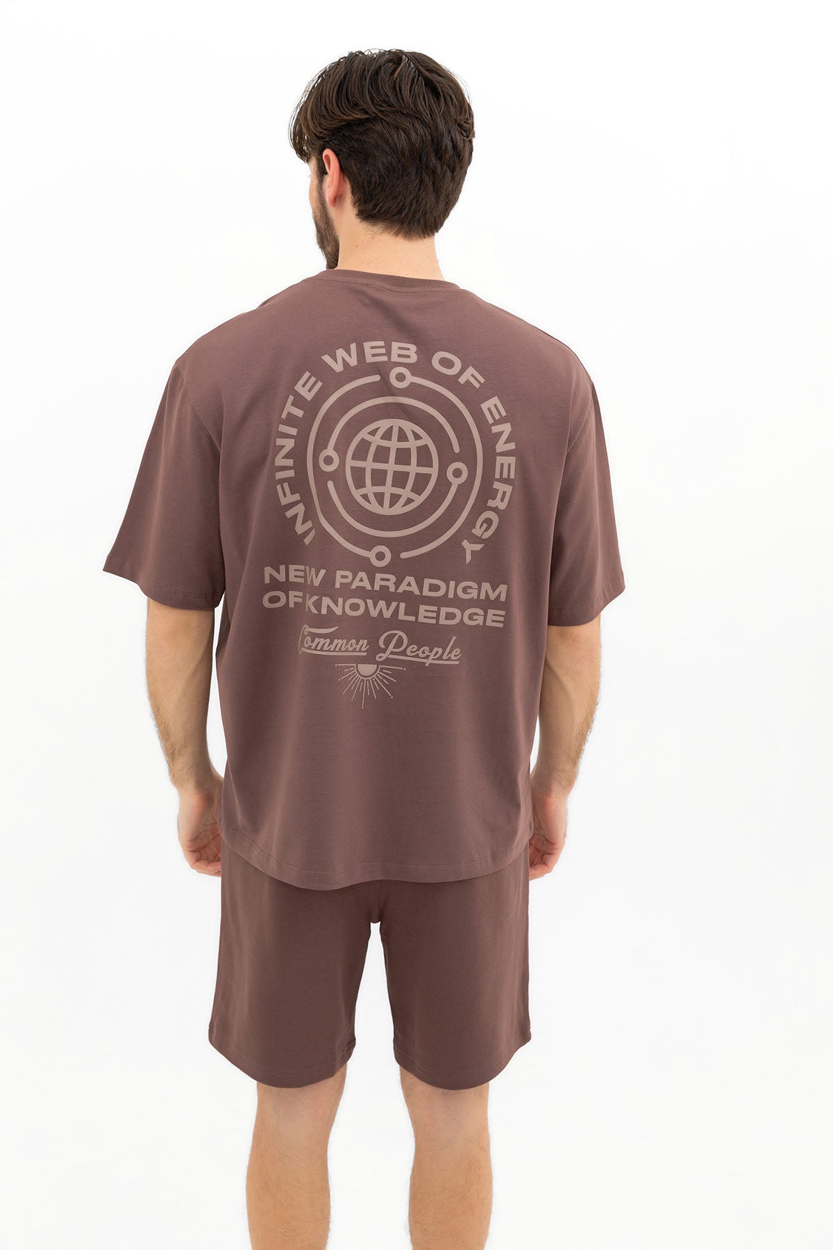 Infinite Web -  Sepia Brown - Oversized T-shirt