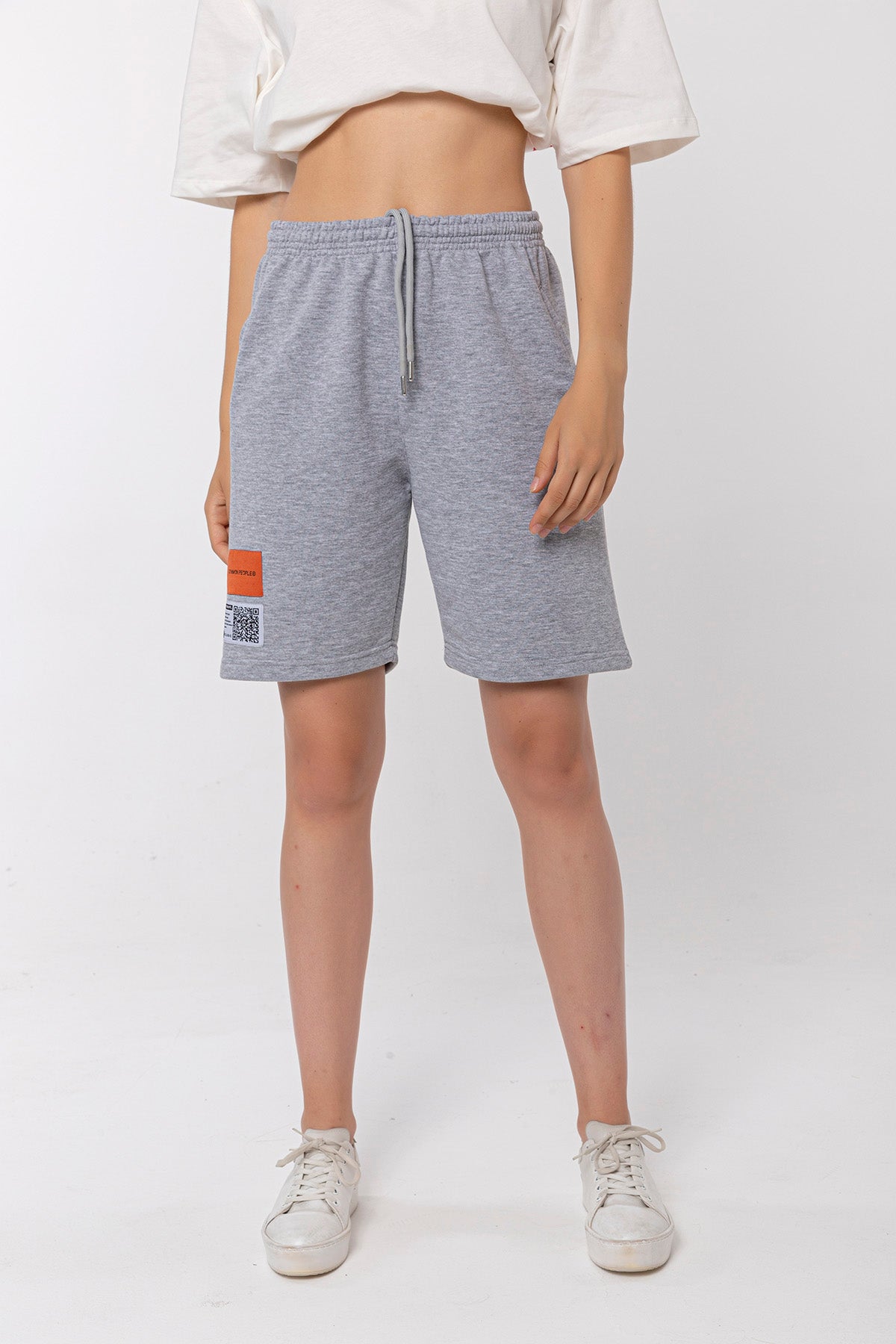 Unisex Shorts in Gray Melange with Lycra