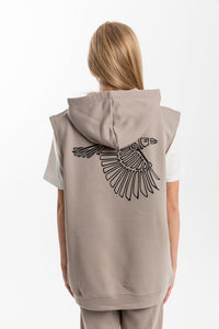 Iced-Coffee Oversized Hooded Vest