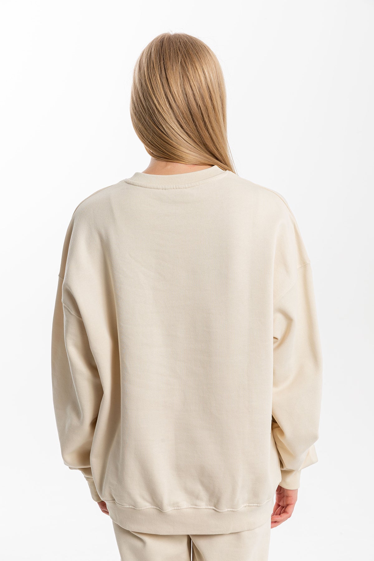 Essential Kemik Beyazı Oversize Sweatshirt