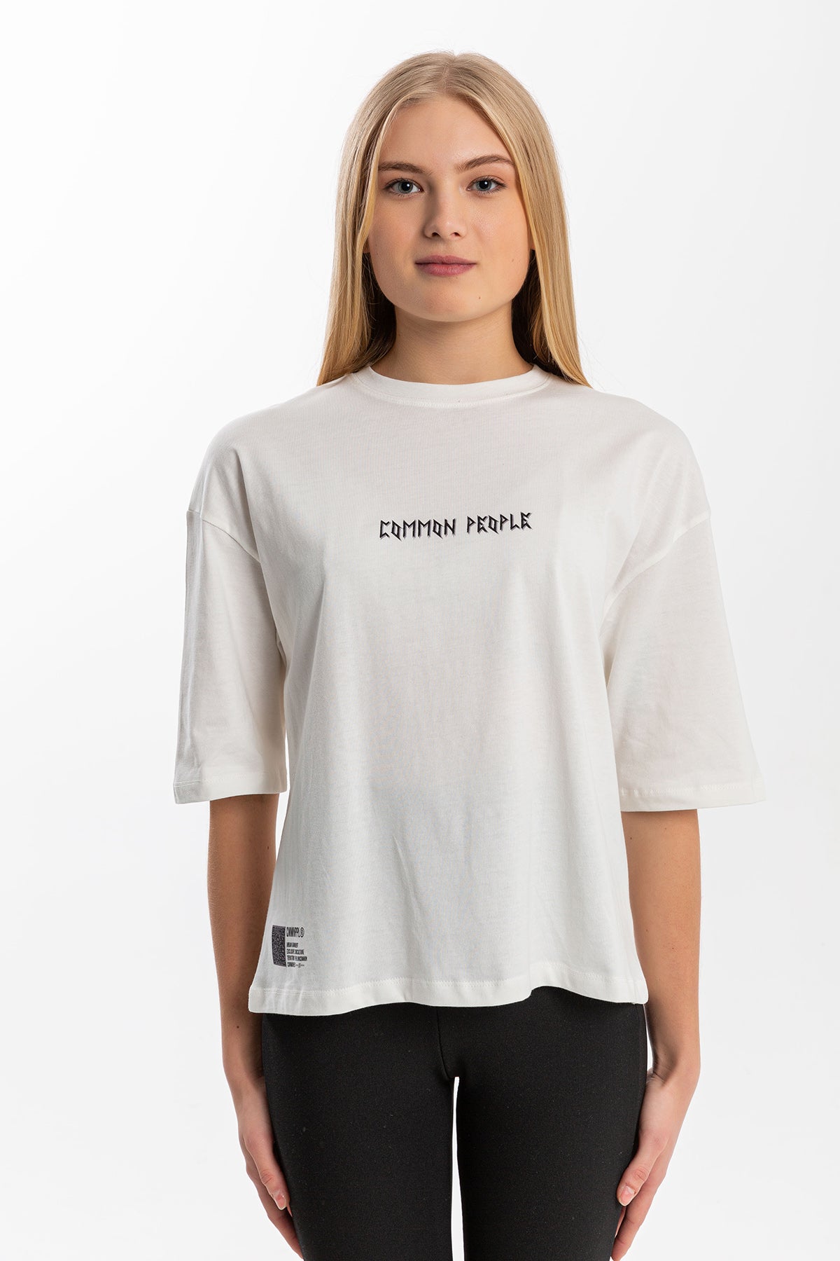 Logo Off-white Oversized Cropped T-shirt