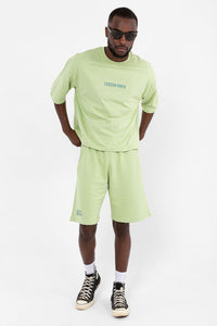 Logo Foam Green Oversized Cropped T-shirt