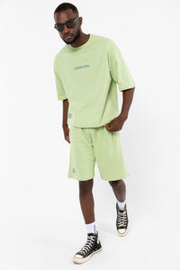 Logo Foam Green Oversize Kısa T-shirt