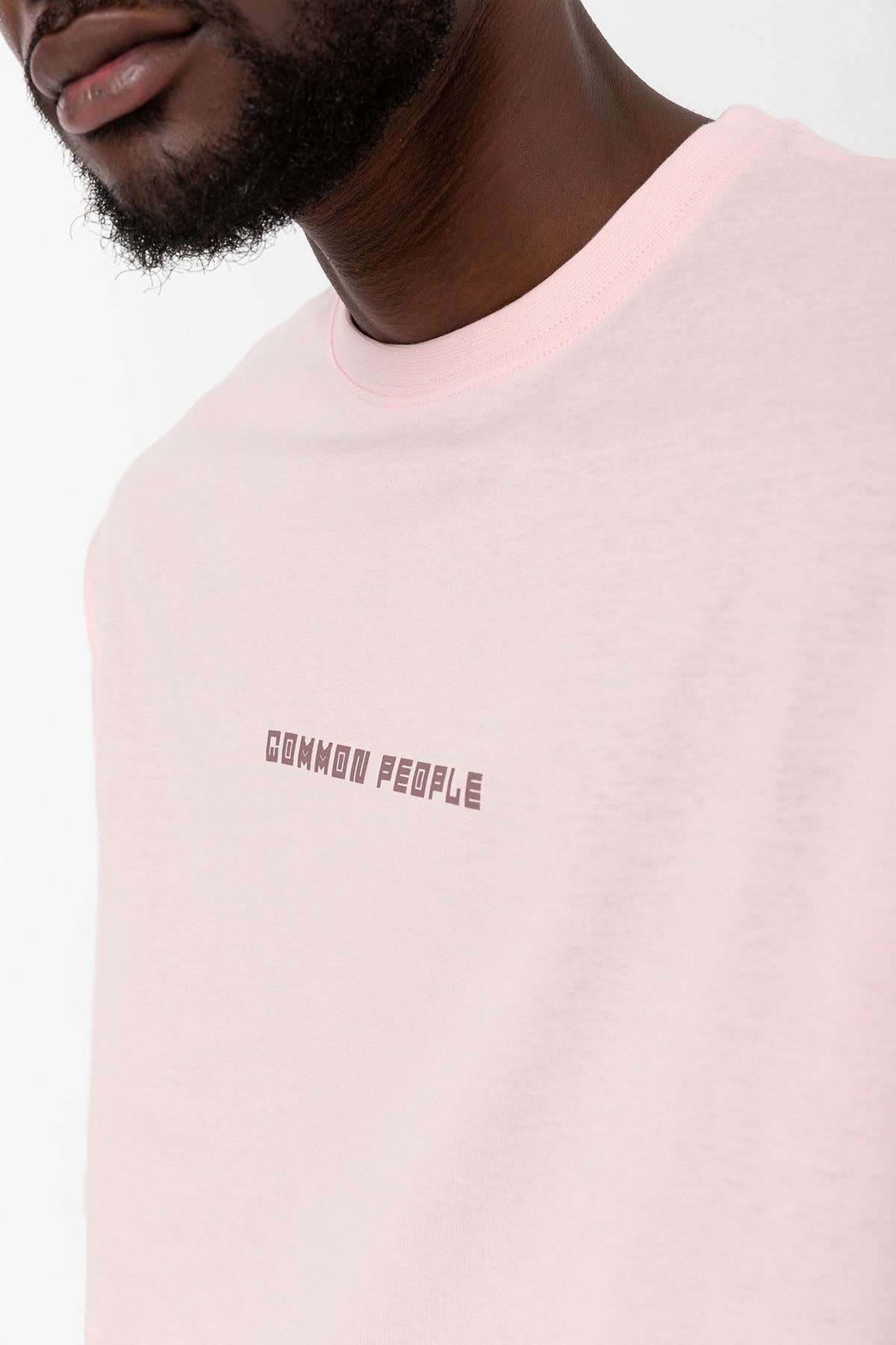 Logo Blush Pink Oversize Kısa T-shirt