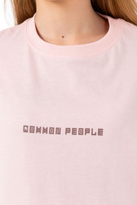 Logo Blush Pink Oversized Cropped T-shirt