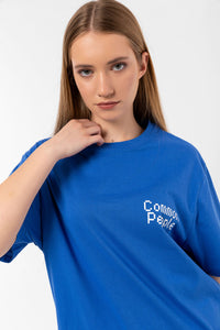 Logo Moody Blue Oversize T-shirt