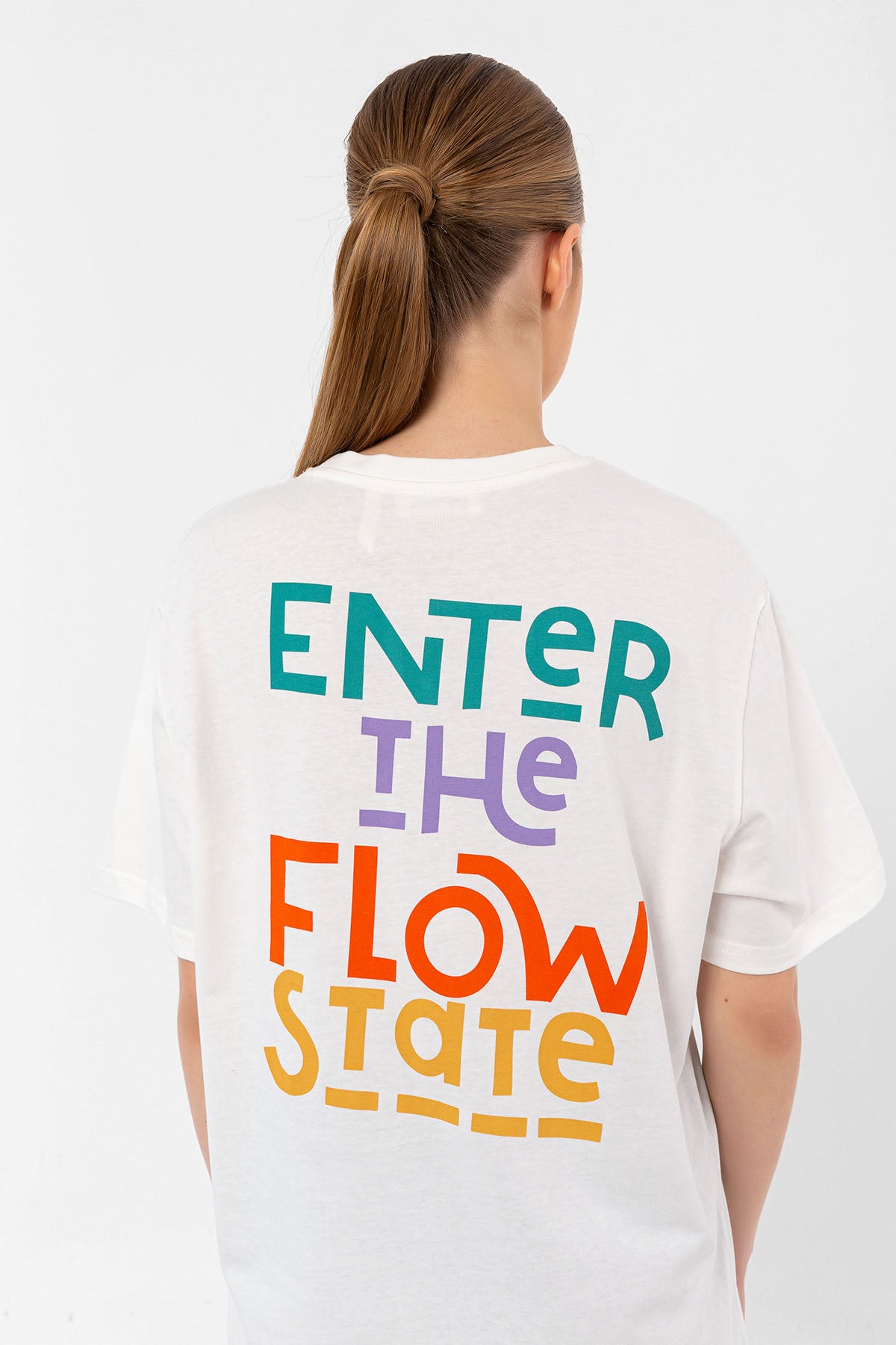 Flow Ekru Oversize T-shirt