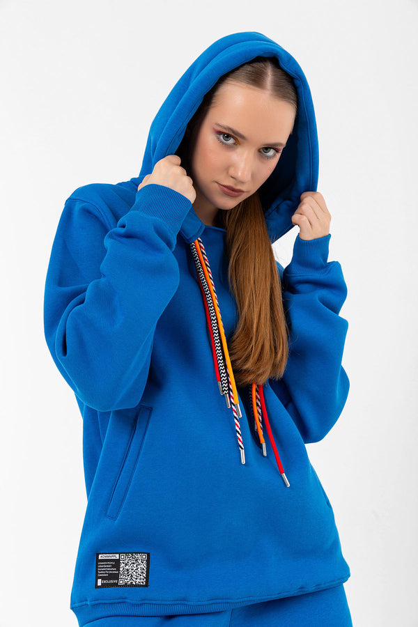 Multicord Oversize Hoodie French Blue
