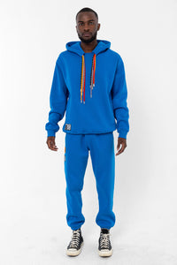 Multi-Cord Oversized Hoodie French Blue