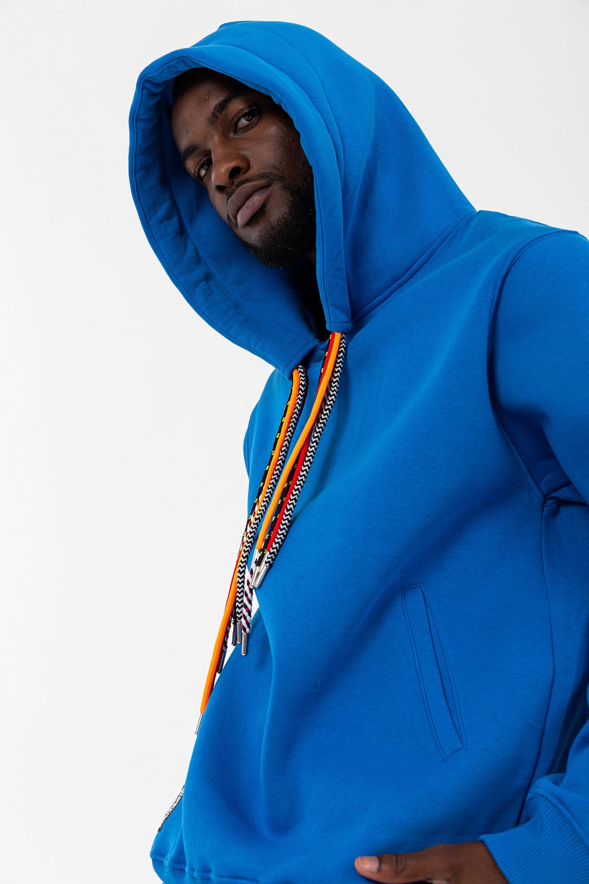 Multi-Cord Oversized Hoodie French Blue
