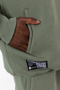 Multi-Cord Oversized Hoodie Olive Green